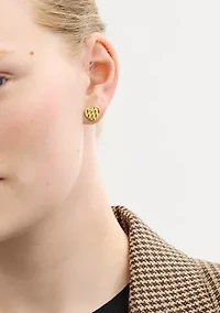 Signature Quilted Heart Bag Stud Earrings