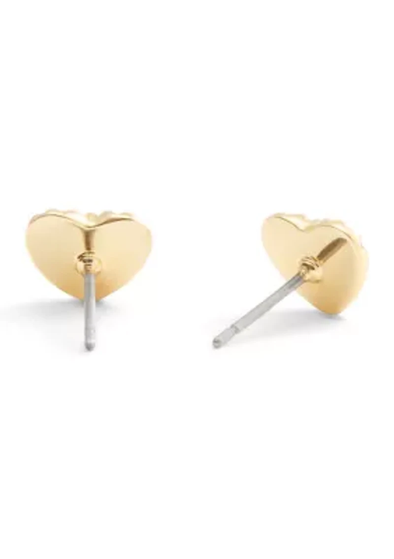 Signature Textured Heart Stud Earrings