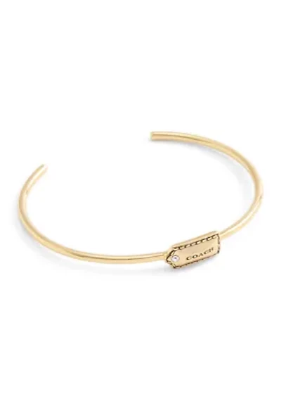 Signature Hangtag Thin Cuff Bracelet