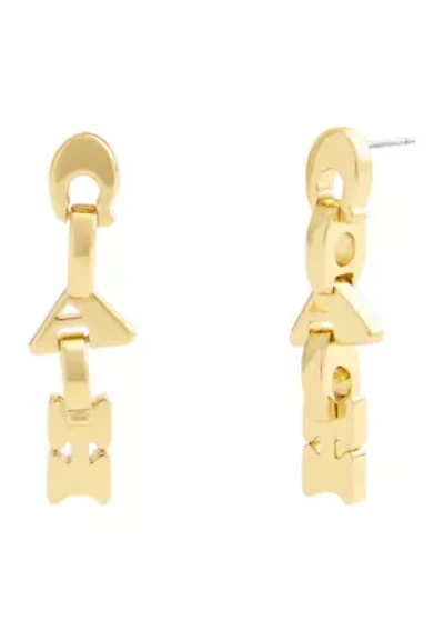 Jumbled Signature Logo Link Linear Earrings