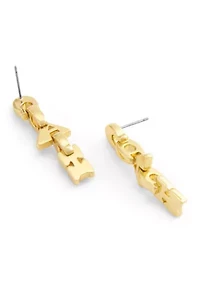 Jumbled Signature Logo Link Linear Earrings