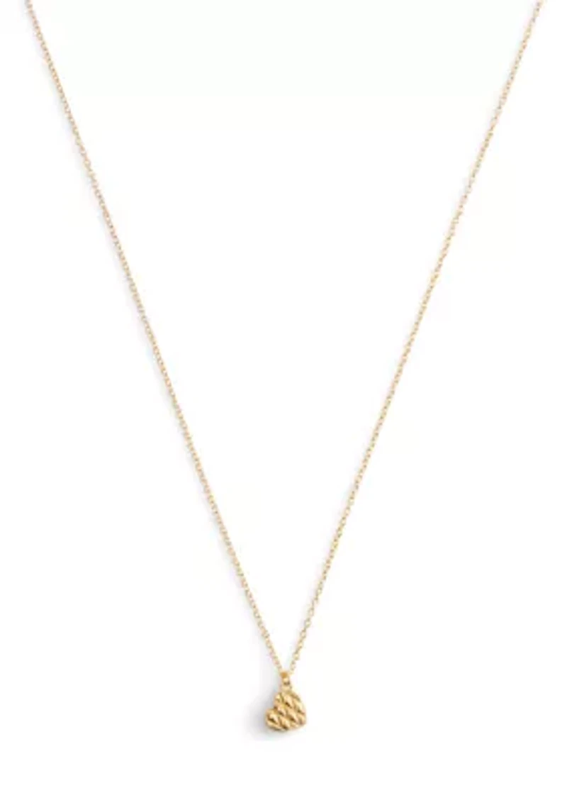 Signature Quilted Heart Pendant Necklace