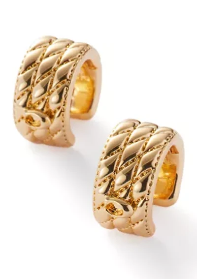 Quilted Huggie Earrings