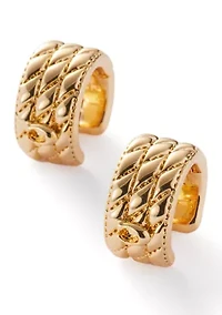 Quilted Huggie Earrings