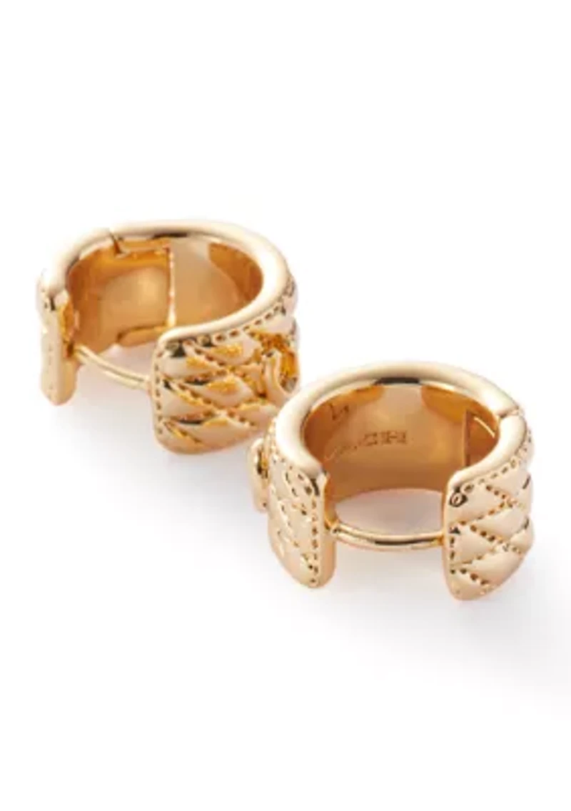 Quilted Huggie Earrings