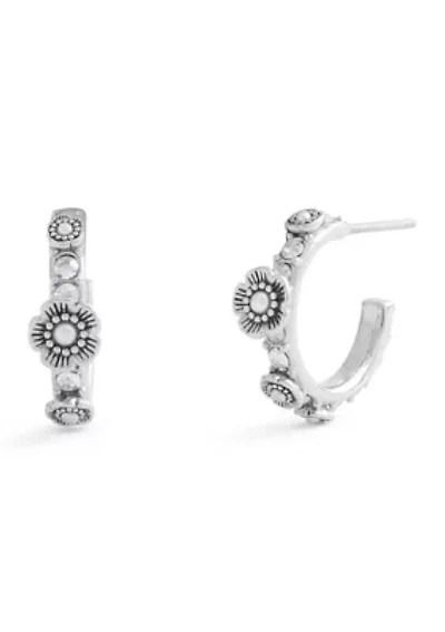 Signature Tea Rose Huggie Earrings
