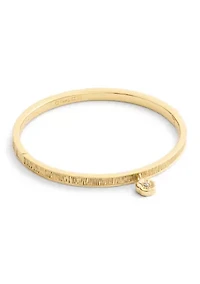 Signature Tea Rose Charm Bangle Bracelet