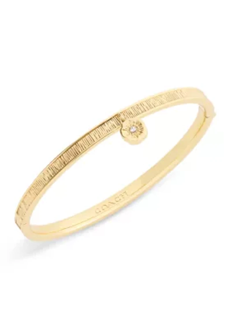 Signature Tea Rose Charm Bangle Bracelet