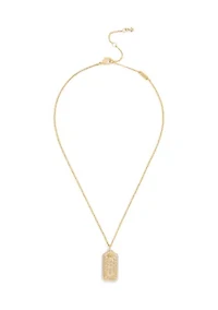 Signature Lucite Hangtag Pendant Necklace