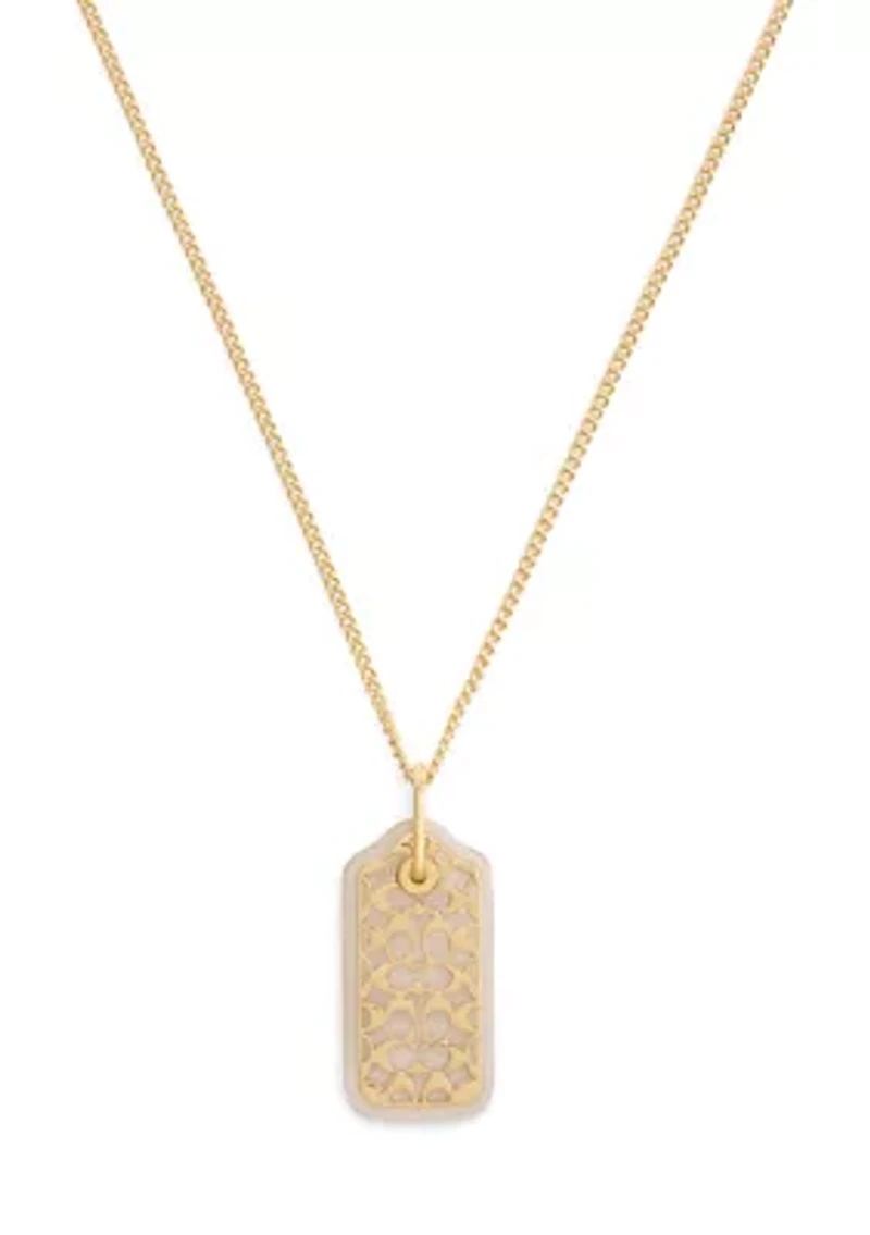 Signature Lucite Hangtag Pendant Necklace