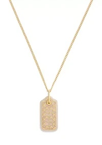 Signature Lucite Hangtag Pendant Necklace