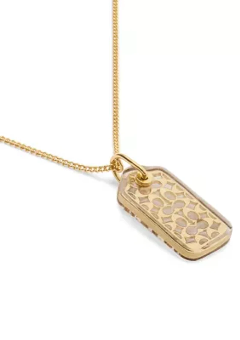 Signature Lucite Hangtag Pendant Necklace