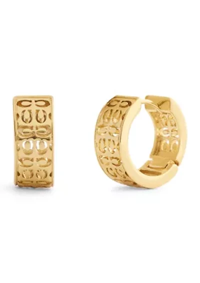 Signature Quilted C Huggie Earrings