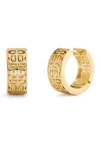 Signature Quilted C Huggie Earrings