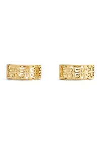 Signature Quilted C Huggie Earrings