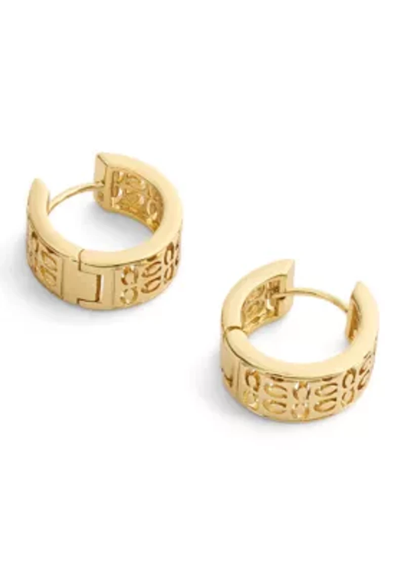 Signature Quilted C Huggie Earrings