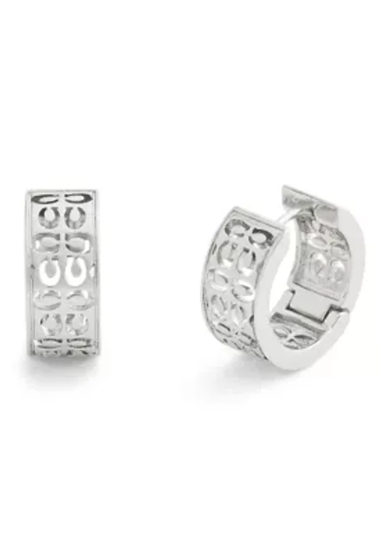Signature Quilted C Huggie Earrings