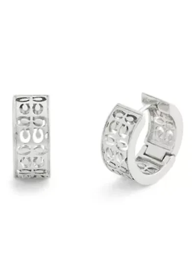 Signature Quilted C Huggie Earrings