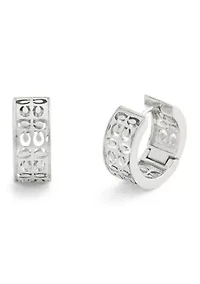 Signature Quilted C Huggie Earrings