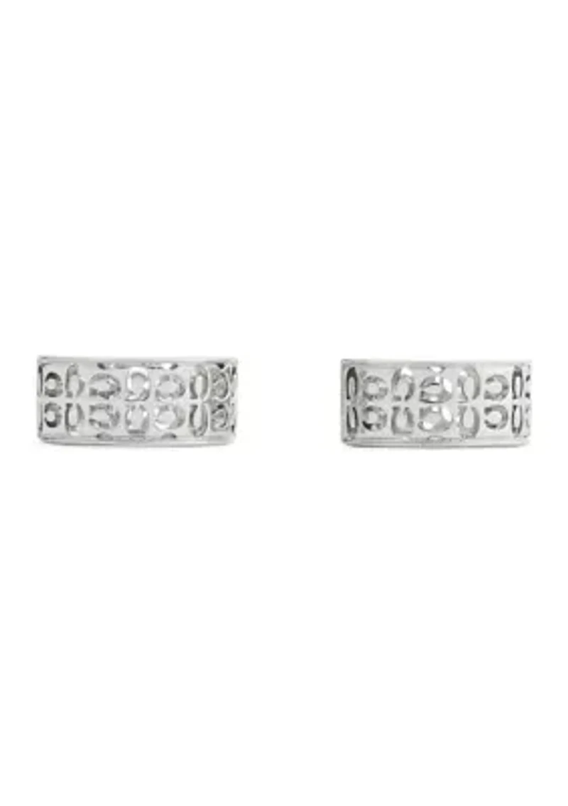 Signature Quilted C Huggie Earrings
