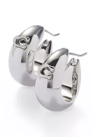 C Sculpted Hoop Earrings