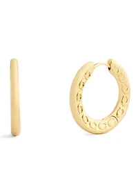 Signature C Pave Hoop Earrings
