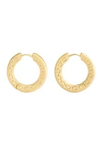 Signature C Pave Hoop Earrings