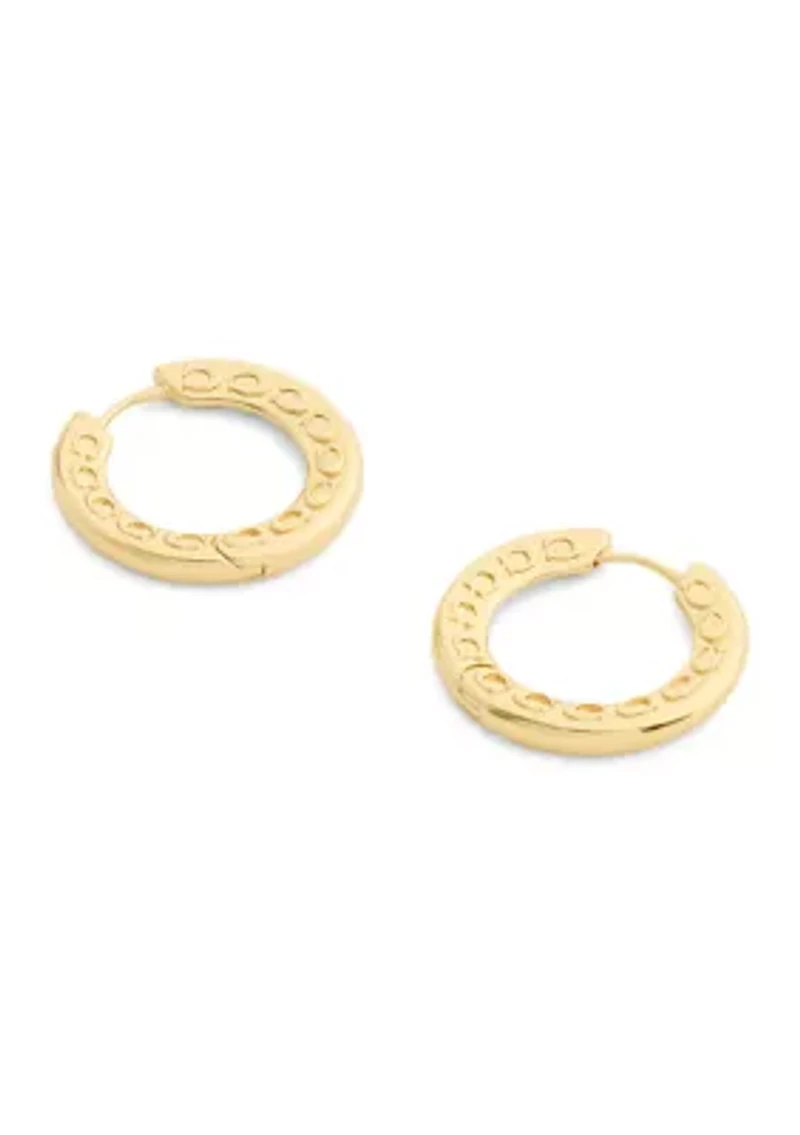 Signature C Pave Hoop Earrings
