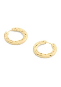 Signature C Pave Hoop Earrings