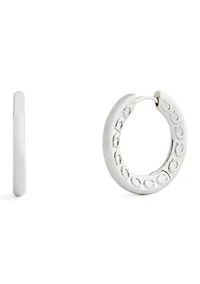 Signature C Pave Hoop Earrings