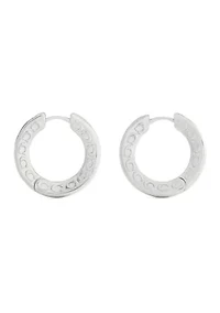 Signature C Pave Hoop Earrings