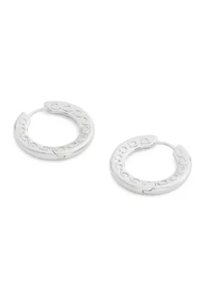 Signature C Pave Hoop Earrings