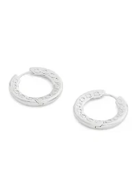 Signature C Pave Hoop Earrings
