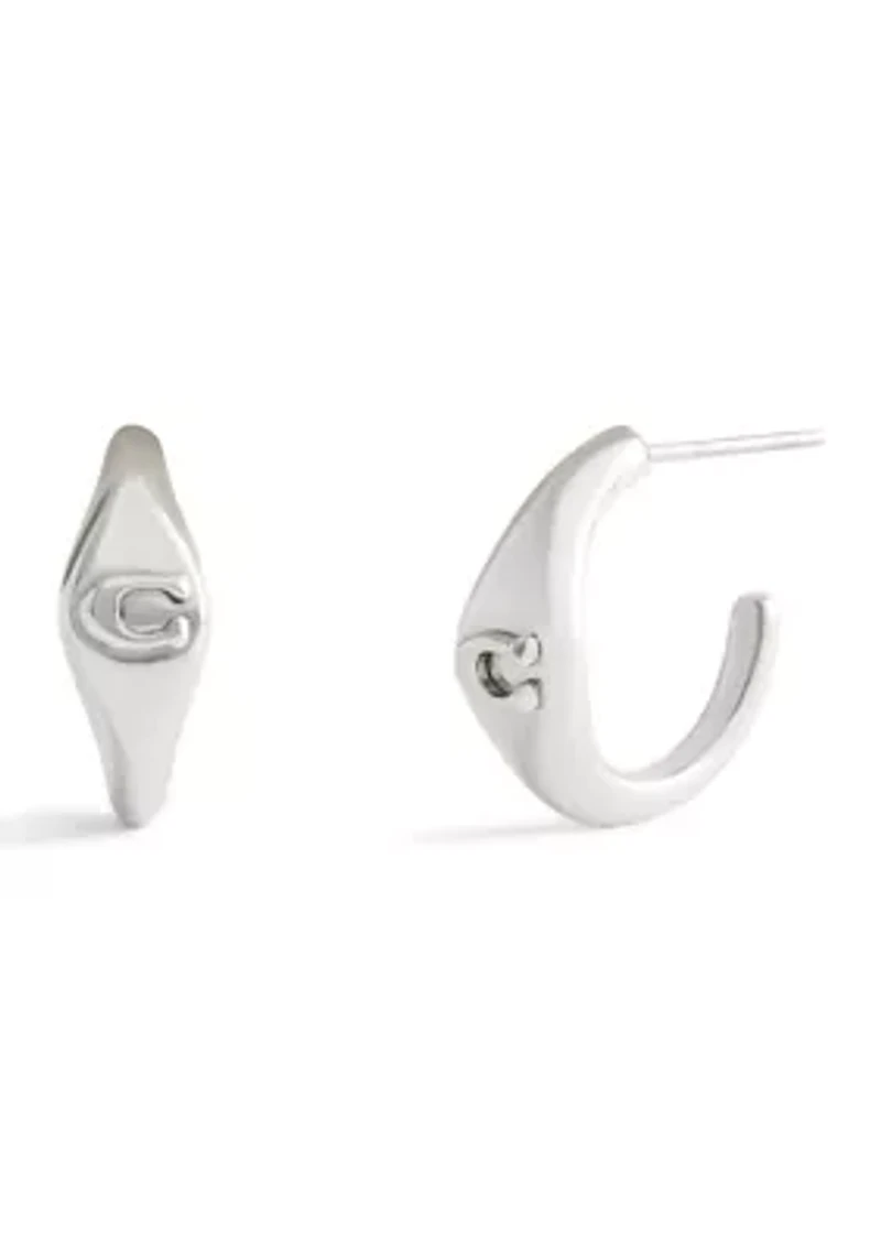 Signature Signet Huggie Earrings
