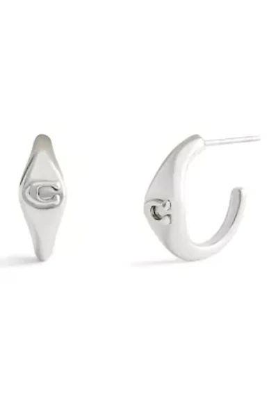 Signature Signet Huggie Earrings