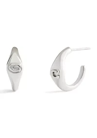 Signature Signet Huggie Earrings
