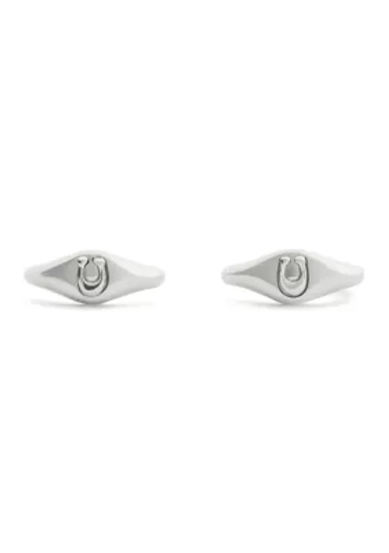 Signature Signet Huggie Earrings