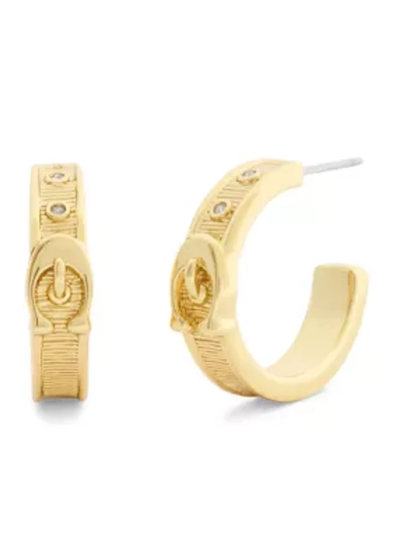 Signature C Buckle Hoop Earrings