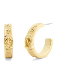 Signature C Buckle Hoop Earrings