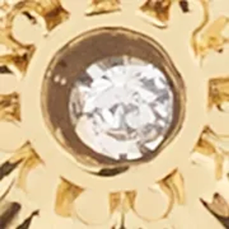 Signature Tea Rose Charm Huggie Earrings