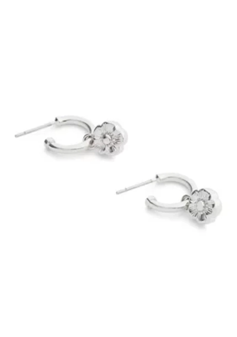 Signature Tea Rose Charm Huggie Earrings