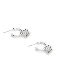 Signature Tea Rose Charm Huggie Earrings