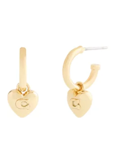 Signature C Heart Charm Earrings