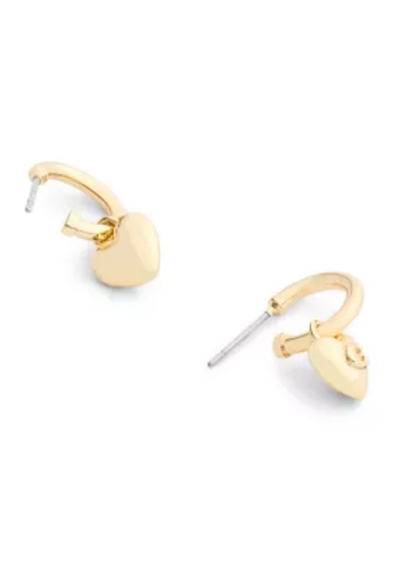 Signature C Heart Charm Earrings