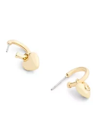 Signature C Heart Charm Earrings