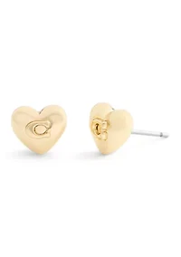 Signature C Heart Stud Earrings