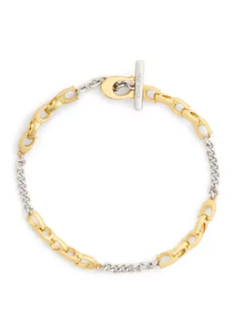 Signature C Mixed Chain Bracelet