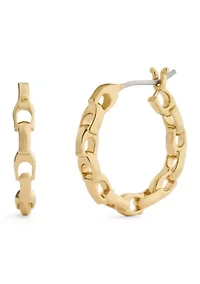 Signature C Chain Hoop Earrings