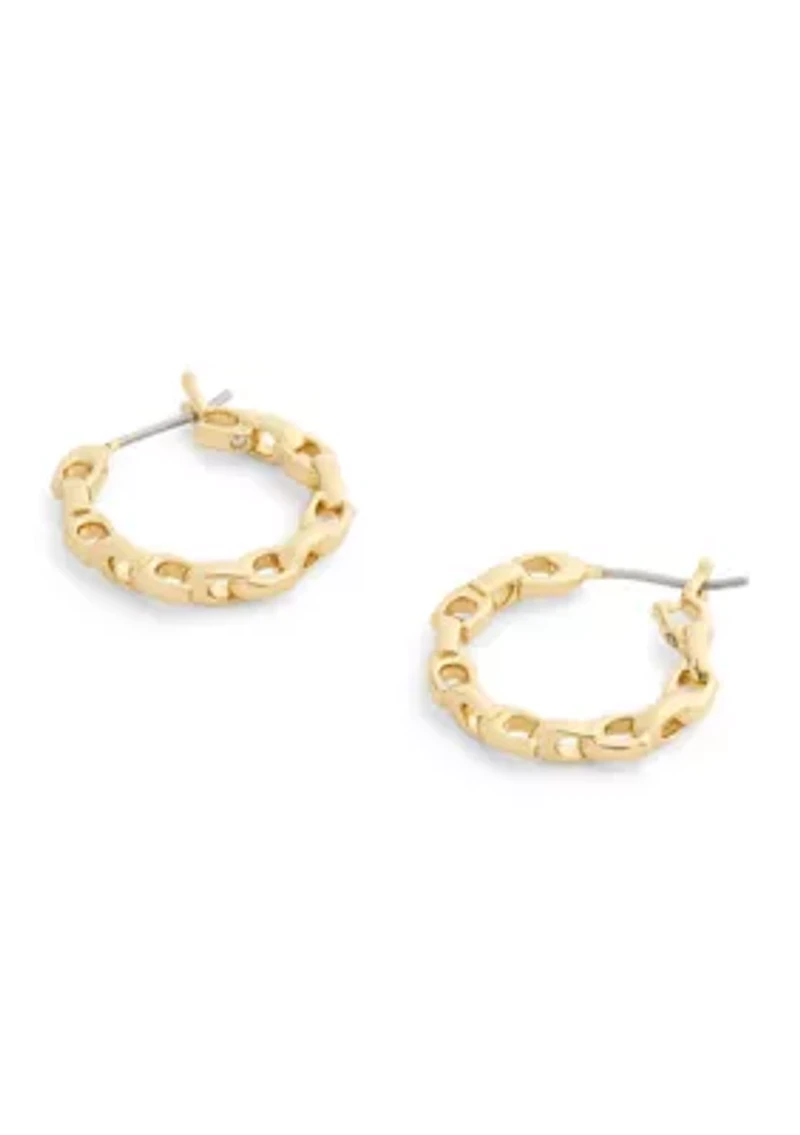 Signature C Chain Hoop Earrings