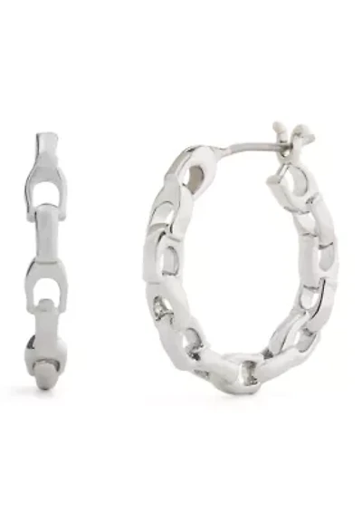 Signature C Chain Hoop Earrings
